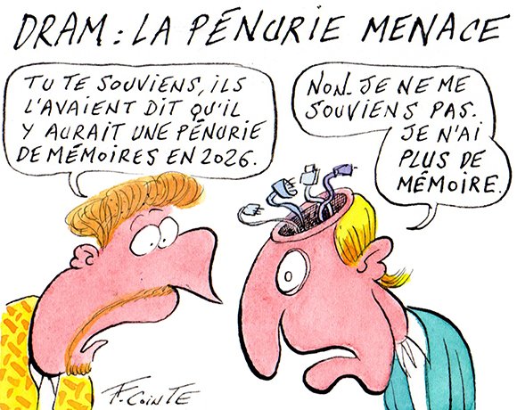 Dessin: DRAM, SSD : attention à la pénurie qui se prépare